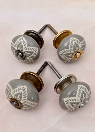 Gray Color Design Ceramic Door Knob