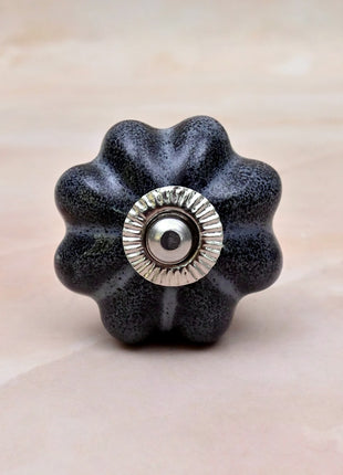 Rustic Grey Speckled Ceramic Door Knob