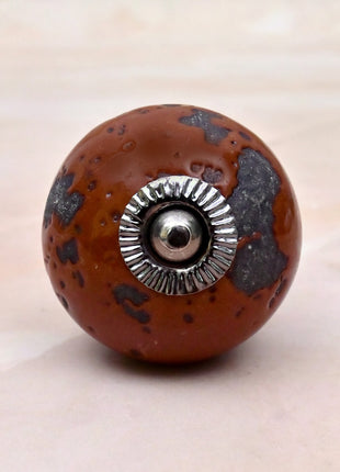 Rustic Mottled Brown Ceramic Door Knob
