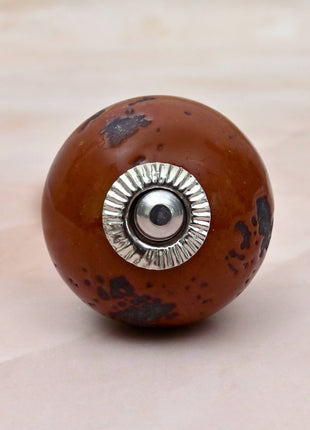 Rustic Mottled Brown Ceramic Door Knob