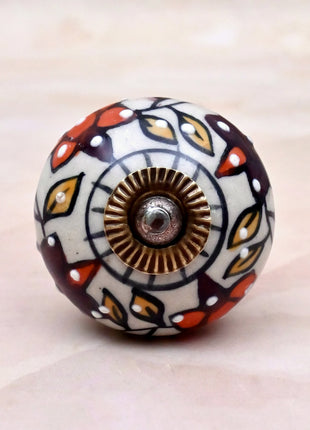Floral Painted Ceramic Door Knob