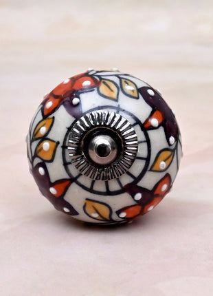 Floral Painted Ceramic Door Knob