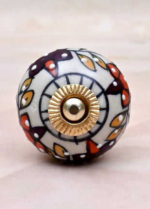 Floral Painted Ceramic Door Knob