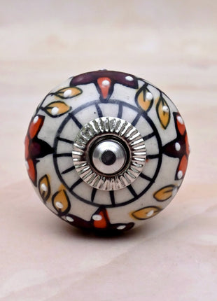 Floral Painted Ceramic Door Knob