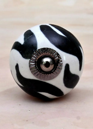 Black and White Zebra Stripe Ceramic Door Knob