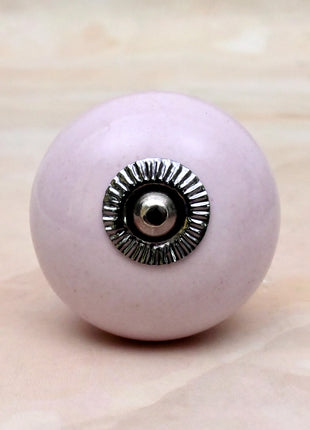 Solid Blush Pink Ceramic Door Knob