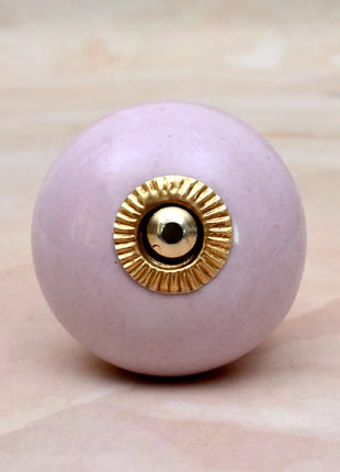 Solid Blush Pink Ceramic Door Knob