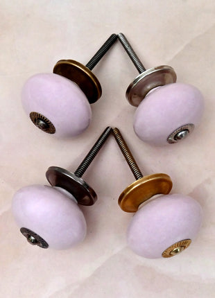 Solid Blush Pink Ceramic Door Knob