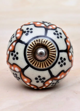 Black Hand-Painted Ceramic Door Knob