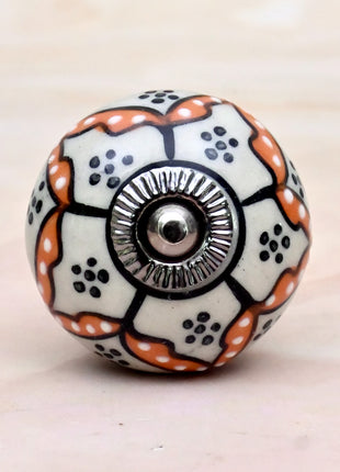 Black Hand-Painted Ceramic Door Knob