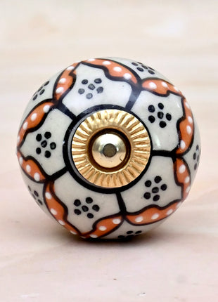 Black Hand-Painted Ceramic Door Knob