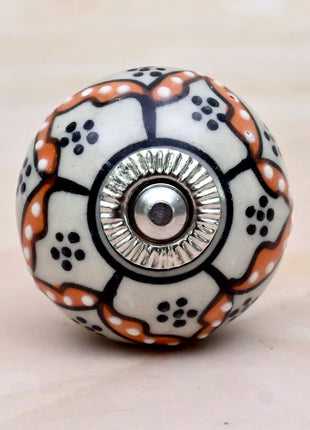 Black Hand-Painted Ceramic Door Knob