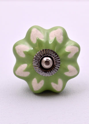 Heart Shape on Light Green Ceramic Door Knob