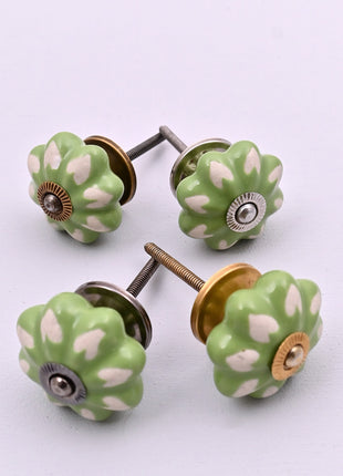 Heart Shape on Light Green Ceramic Door Knob