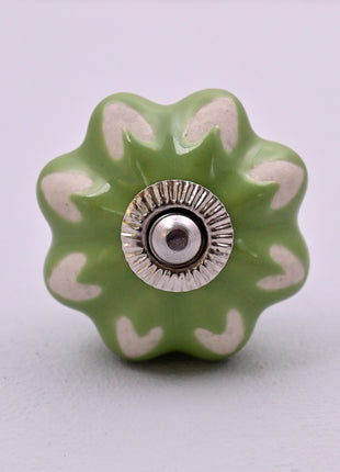 Heart Shape on Light Green Ceramic Door Knob