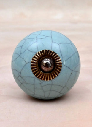 Crackle Glazed Light Blue Ceramic Door Knob