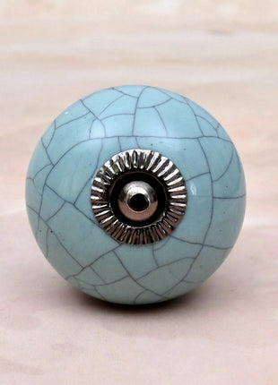 Crackle Glazed Light Blue Ceramic Door Knob