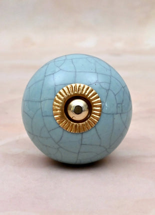 Crackle Glazed Light Blue Ceramic Door Knob