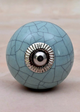 Crackle Glazed Light Blue Ceramic Door Knob