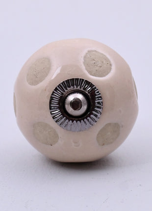 Off White Polka Dot Ceramic Door Knob