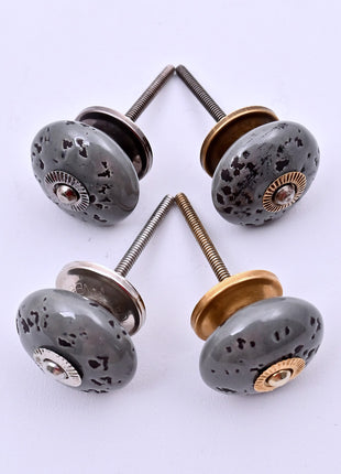 Grey Speckled Ceramic Door Knob