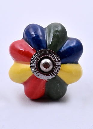 Multicolor Flower Ceramic Door Knob
