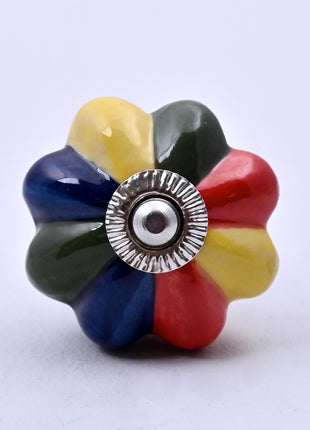 Multicolor Flower Ceramic Door Knob