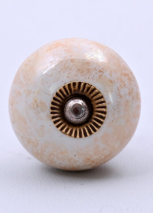 Speckled Off-White Ceramic Door Knob