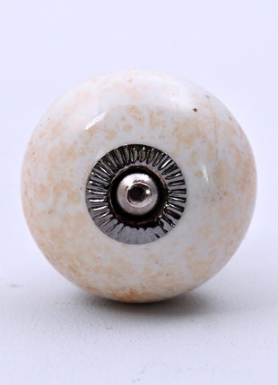 Speckled Off-White Ceramic Door Knob