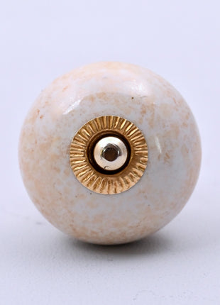 Speckled Off-White Ceramic Door Knob