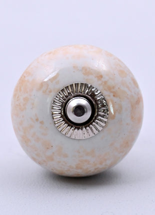 Speckled Off-White Ceramic Door Knob