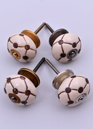 Geometric Polka Dot Line Ceramic Door Knob