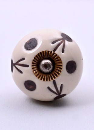 Maroon Polka Dots Ceramic Door Knob
