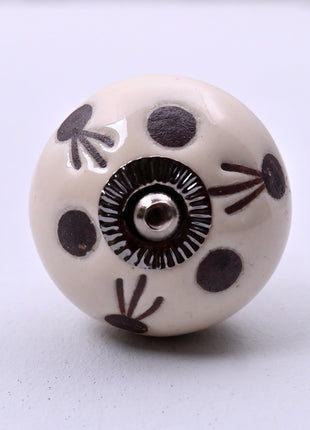 Maroon Polka Dots Ceramic Door Knob