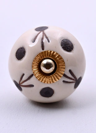 Maroon Polka Dots Ceramic Door Knob