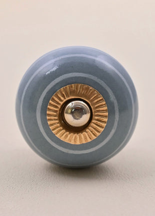 Grey Striped Ceramic Door Knob