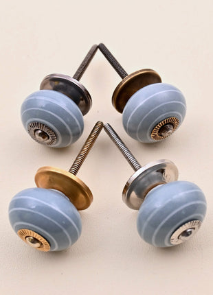 Grey Striped Ceramic Door Knob