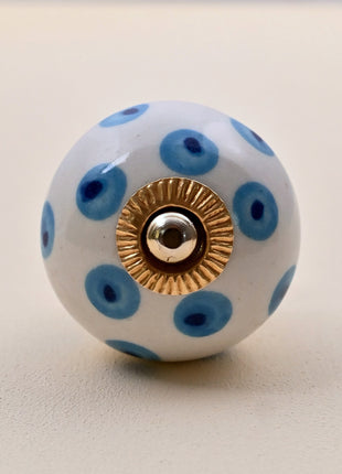 Turquoise & Blue Evil Eye Ceramic Door Knob
