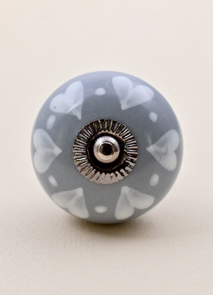 Heart Pattern on Grey Ceramic Door Knob