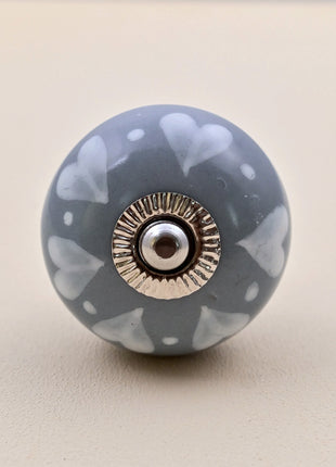 Heart Pattern on Grey Ceramic Door Knob