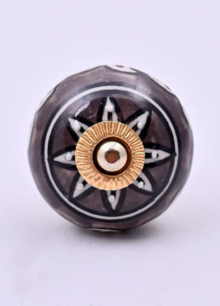 Charcoal Grey Ceramic Door Knob