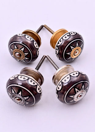Charcoal Grey Ceramic Door Knob