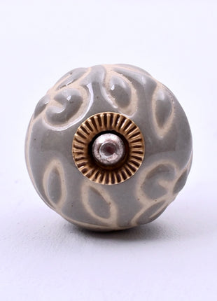 Embossed Grey Ceramic Door Knob