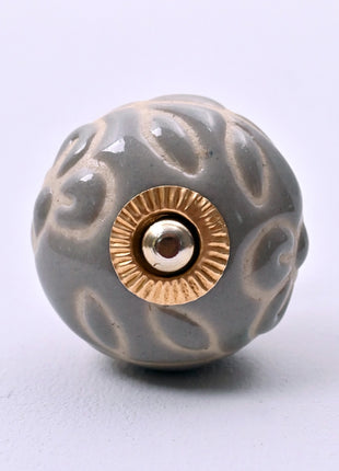 Embossed Grey Ceramic Door Knob