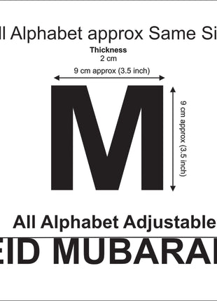 Eid Mubarak Wool Felt Garland with 8–10 cm Multicolor Letters
