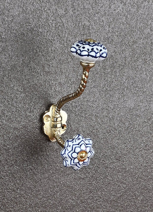 Blue Design Ceramic Drawer Cabinet  Knob & Hanger Bundle – Decorative Closet Hardware Set