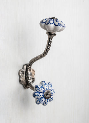 Blue Design On White Base Ceramic Cabinet  Knob & Hanger Bundle – Decorative Closet Hardware Set (Copy)