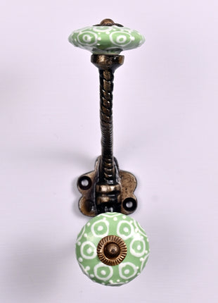 Ethnic Ceramic Metal Wall Hook With Ceramic Knob