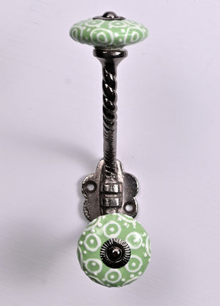 Ethnic Ceramic Metal Wall Hook With Ceramic Knob