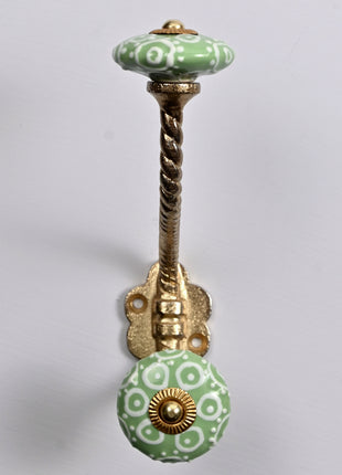 Ethnic Ceramic Metal Wall Hook With Ceramic Knob